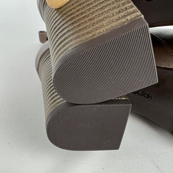 Clarks Womens Verona Ease Brown Leather Chelsea Ankle Boots Block Heel size 11M - Picture 13 of 16